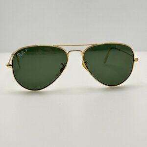 Ray Ban Sunglasses RB 3025 001/58 Polarized Aviator Large Metal 55-14